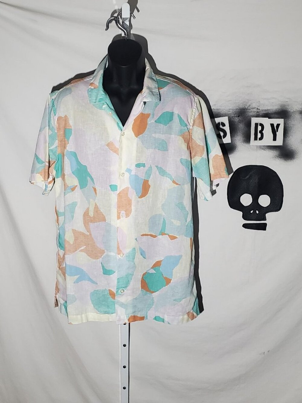 Gap Standard Fit Linen Blend SU23 Resort SS shirt Sz L Men's